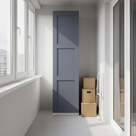 Шкаф распашной Реймс серый с 3 полками 60х232,2х54,5 ЛДСП каркас белый шкаф распашной реймс серый с 3 полками и 3 ящиками 80х232 2х54 5 лдсп каркас белый