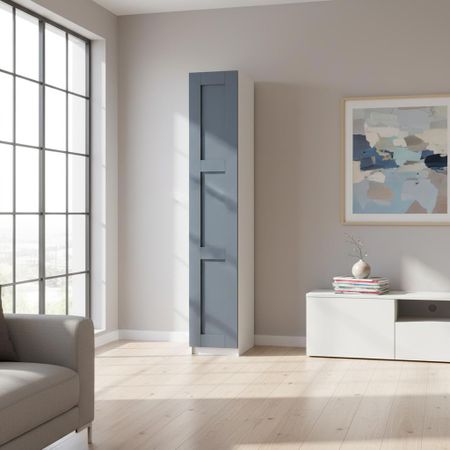 Шкаф распашной Реймс серый с 2 полками и 4 ящиками 40х232,2х54,5 ЛДСП каркас белый шкаф распашной реймс серый с 4 полками 40х232 2х54 5 лдсп каркас белый