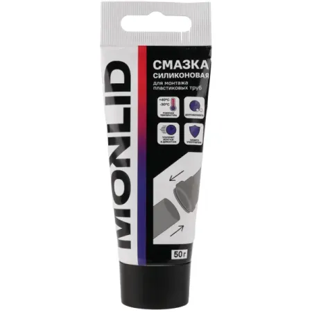 Смазка силиконовая MONLID для канализационных труб 50 г