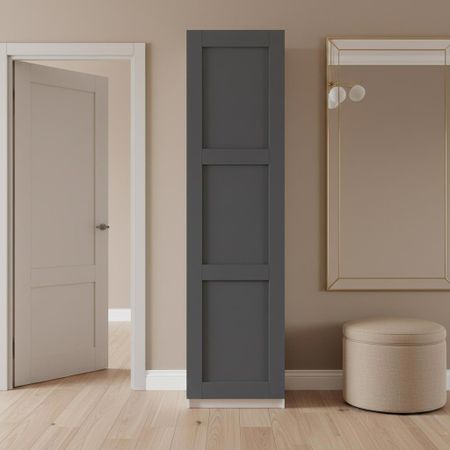 Шкаф распашной Реймс серый с полкой и штангой 60х232,2х54,5 ЛДСП каркас белый easybox f40 корзина встраиваемая для мусора выдвижная с доводчиком и крышкой полкой объём 40 2x20 л тёмно серый emb402 40dg