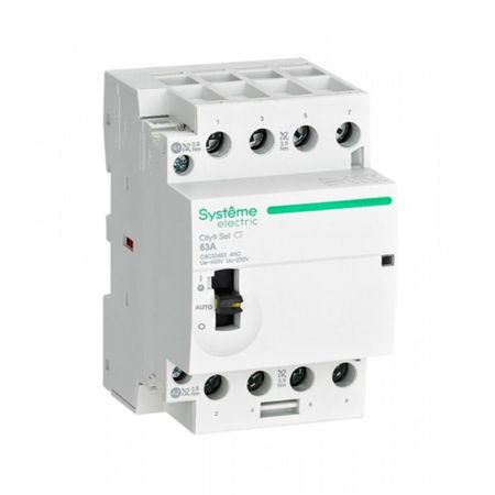 Контактор модульный Systeme Electric City9 Set 230 В 63 А тип AC 4НО с ручным управлением (SE C9C32463) контактор schneider electric lc1d09bdc