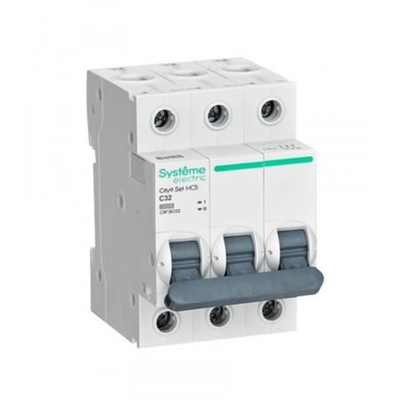 Автоматический выключатель модульный Systeme Electric City9 Set 3P 32А 6 кА 400 В (C9F36332)