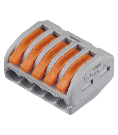 Клемма на 5 проводов Wago 222-415 0,08-2,5 кв. мм с рычажками без пасты (5 шт.) искатель проводов maxrieny bside fwt11