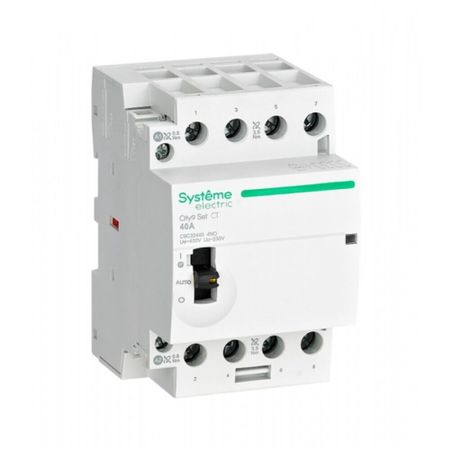 Контактор модульный Systeme Electric City9 Set 230 В 40 А тип AC 4НО с ручным управлением (SE C9C32440) контактор schneider electric lc1d09bdc