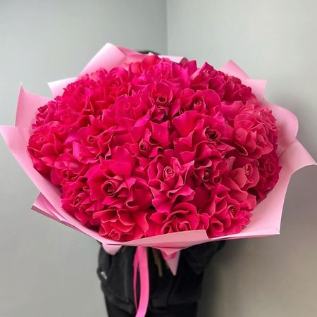 Букет живых цветов FLORES Ароматный букет из 35 французских розовых роз букет живых ов дари ы букет 11 французских роз с зеленью