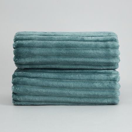 Плед Мягкая полоска/Soft strip, бирюза