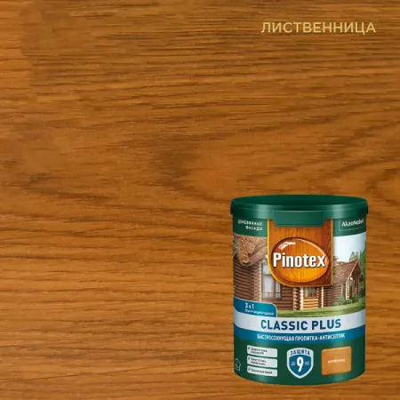 Пропитка Pinotex Classic Plus полуматовая лиственница 0.9 л пропитка pinotex classic plus полу тиковое дерево 0 9 л