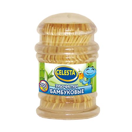 Зубочистки Celesta бамбуковые 200 шт бамбуковые зубочистки с двойной головкой