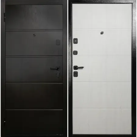 Входная дверь металлическая 96x205 см левая белый/темный орех металлическая защита для катаны sword