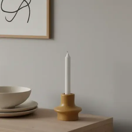 Подсвечник 6.6 см керамика цвет оранжевый