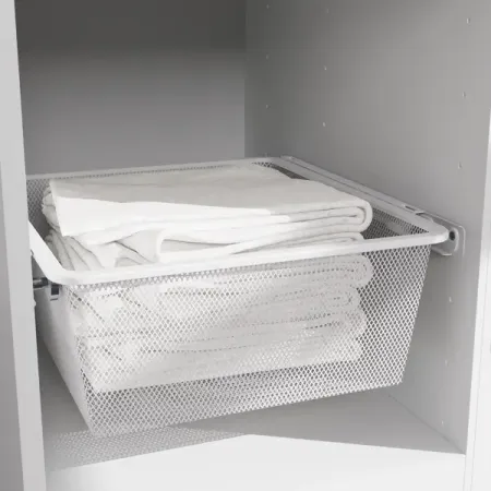 Корзина выдвижная 40х54.5x14.4 см цвет белый металлический выдвижной брелок для бейджа