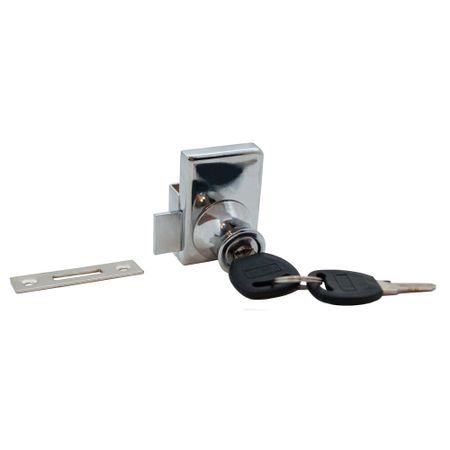 Замок мебельный Trodos 805 32 мм для стекла двойной (хром) 2 ключа