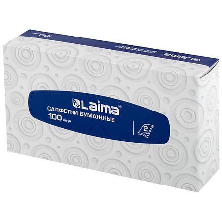 Салфетки для рук LAIMA Салфетки косметические в картонном боксе, 2-слойные салфетки косметические zewa everyday 2 слойные 100шт