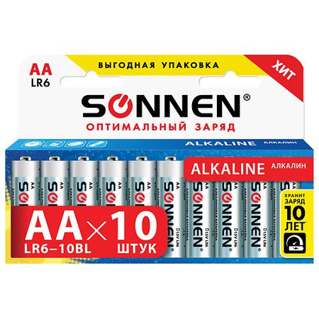 Батарейки SONNEN Батарейки Alkaline, АА (LR6, 15А) пальчиковые запчасти для роботов пылесосов irobot roomba ossieao