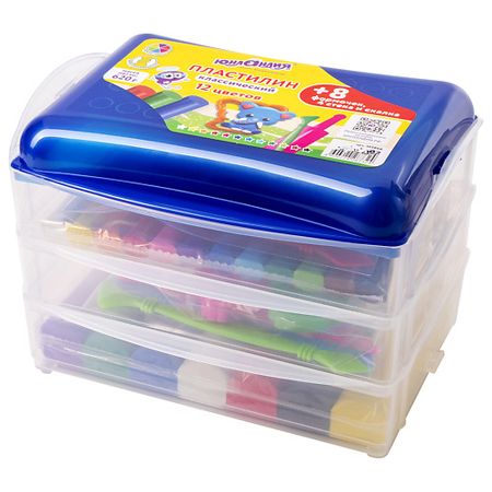 Пластилин ЮНЛАНДИЯ Пластилин в боксе Юнландик в зоопарке бит fit с отверткой 30шт в пластиковом боксе