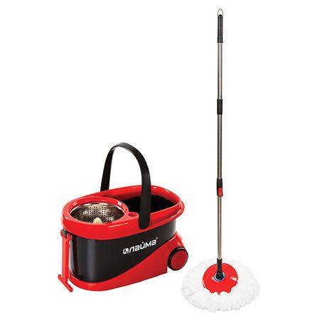 Комплект для уборки LAIMA Набор для уборки, ведро 19л/9л с отжимом, швабра + 2 насадки 2 шт комплект насадки для омывателя лобового стекла porsche cayenne panamera 2011 2016