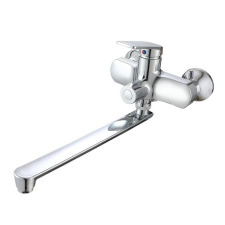 Смеситель для ванны РМС хром однорычажный с длинным изливом без лейки (PL7CH-006E) ручка маркер с длинным наконечником 20 мм 10 5 шт