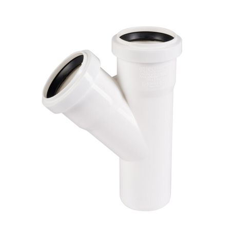 Тройник Ostendorf HTEA d50 мм 45° пластиковый белый для внутренней канализации