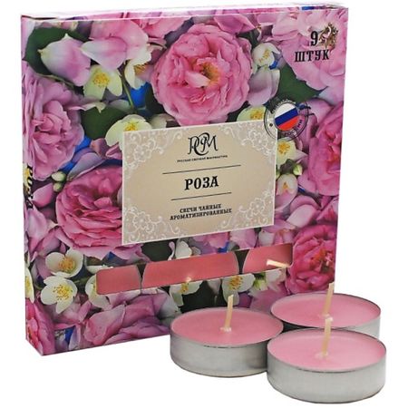 Свеча ароматическая РУССКАЯ СВЕЧНАЯ МАНУФАКТУРА Свечи чайные РОЗА водка русская валюта россия 0 25 л