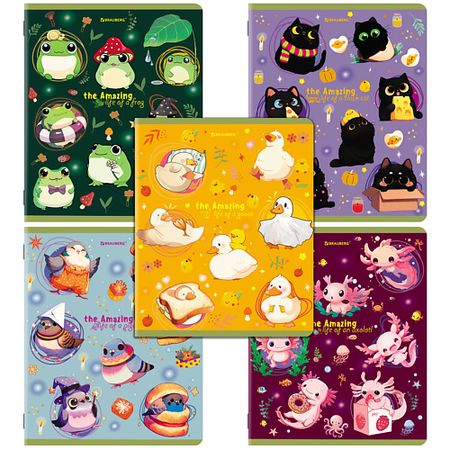 Тетрадь BRAUBERG Тетради Милые Животные детские наклейки животные 50 шт