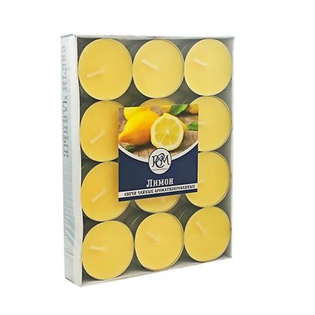 Свеча ароматическая РУССКАЯ СВЕЧНАЯ МАНУФАКТУРА Свечи чайные ЛИМОН
