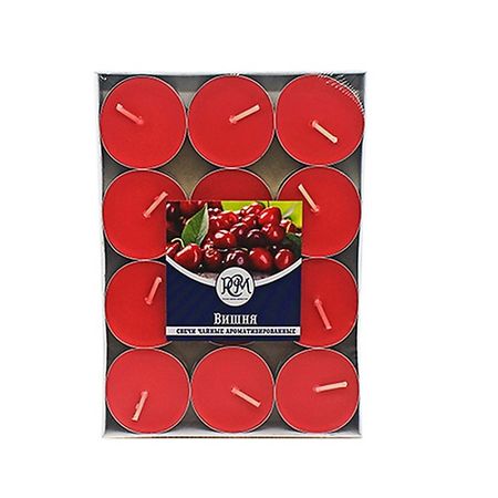 Свеча ароматическая РУССКАЯ СВЕЧНАЯ МАНУФАКТУРА Свечи чайные ВИШНЯ