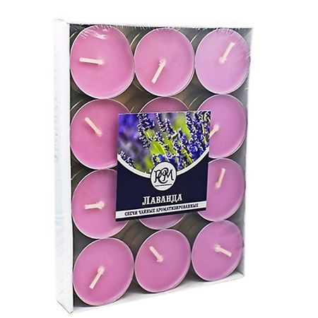 Свеча ароматическая РУССКАЯ СВЕЧНАЯ МАНУФАКТУРА Свечи чайные ЛАВАНДА