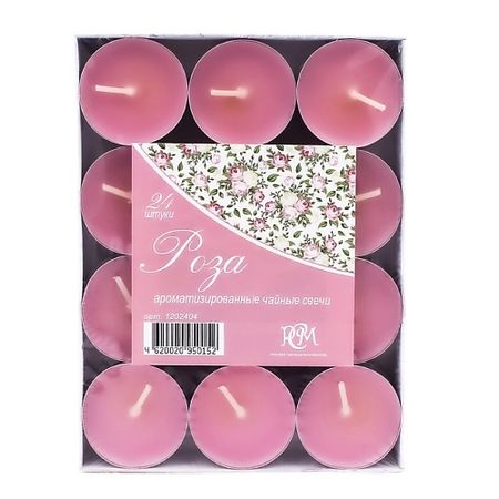 Свеча ароматическая РУССКАЯ СВЕЧНАЯ МАНУФАКТУРА Свечи чайные РОЗА