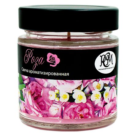 Свеча ароматическая РУССКАЯ СВЕЧНАЯ МАНУФАКТУРА Свеча в банке РОЗА