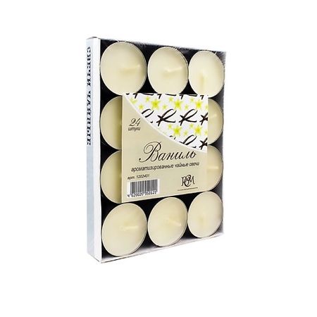 Свеча ароматическая РУССКАЯ СВЕЧНАЯ МАНУФАКТУРА Свечи чайные ВАНИЛЬ 6 шт белые пластиковые usb перезаряжаемые чайные свечи с пультом