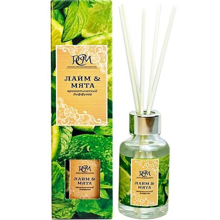 Аромадиффузор РУССКАЯ СВЕЧНАЯ МАНУФАКТУРА Арома диффузор ЛАЙМ и МЯТА водка русская валюта россия 0 25 л