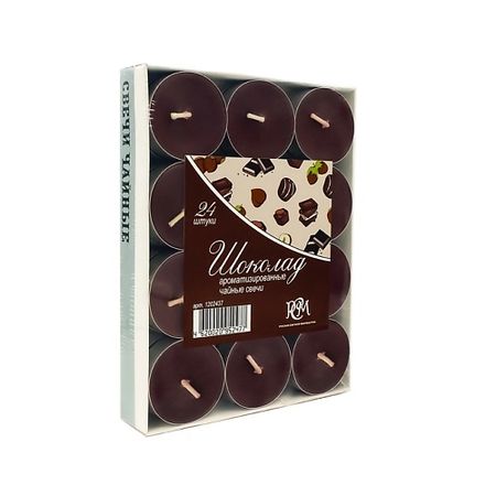 Свеча ароматическая РУССКАЯ СВЕЧНАЯ МАНУФАКТУРА Свечи чайные ШОКОЛАД