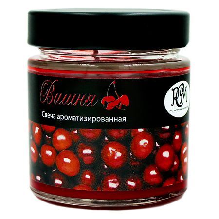 Свеча ароматическая РУССКАЯ СВЕЧНАЯ МАНУФАКТУРА Свеча в банке ВИШНЯ