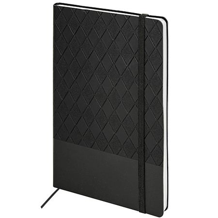 Блокнот BRAUBERG Блокнот А5  Tissage резинка клетка черный