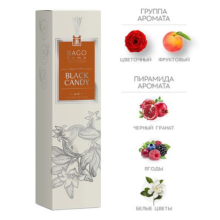 Аромадиффузор BAGO HOME Ароматический диффузор Черный гранат