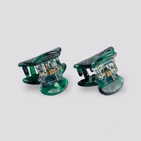 Набор заколок для волос ASSORO Набор крабов для волос, заколки крабики 2 шт - Малахит мини камни малахит бирюза