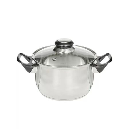 Кастрюля Катюша пром Астра нержавеющая сталь, стеклянная крышка, 1,9 л, 18 см