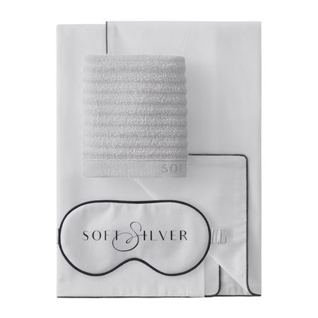 Набор Travel Soft Silver Tactile Цвет Благородное серебро (полотенце 30х30, маска для сна, наволочка 50х70)