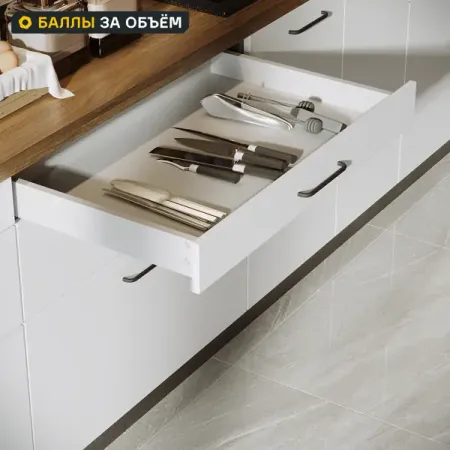 Выдвижной ящик для кухни 75.2x8.1x51.1 см KONSENSA ДСП цвет серый ящик выдвижной с мягким закрыванием 55 2x8 1x51 1 см лдсп серый