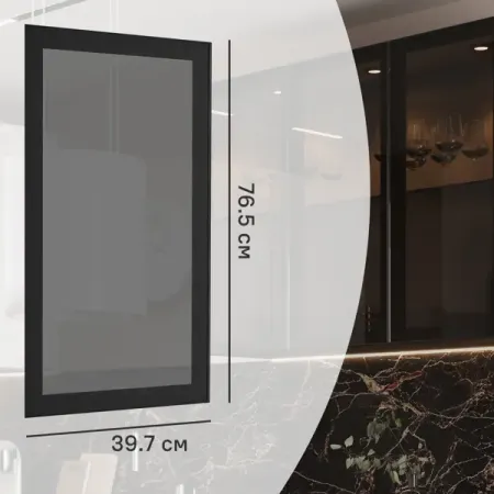 Фасад-витрина кухонного шкафа Вельск 39.7x76.5 см KONSENSA стекло цвет черный трехслойная акриловая витрина для моделей автомобилей