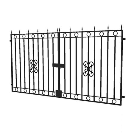 Ворота распашные с фигурными элементами 3,6х1,7 м черные at 4 ворота дистанционное управление брелок an motors alutech at 4 asg 600 anmotors asg1000 anmotors ar 1 500 устройство для открывания гаражных ворот 433 92мгц