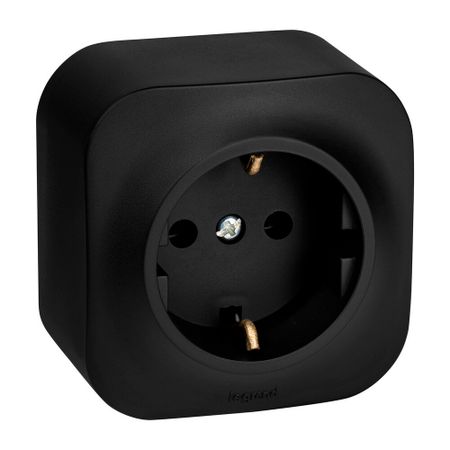Розетка Legrand Quteo накладная черная (782472)