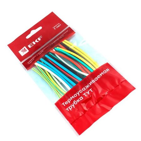 Трубка термоусадочная EKF PROxima ТУТ нг 4/2 мм 100 мм 7 цветов (21 шт.) термоусаживаемая трубка dori ттк с клеевым слоем d 7 9 2 6 ролл 2м белая