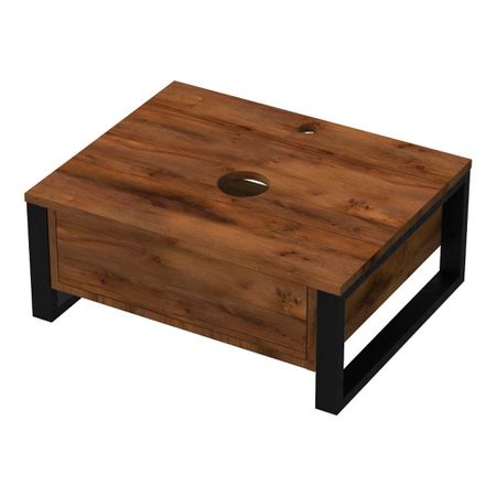 Тумба под раковину со столешницей 1Marka Roy 60 см подвесная дерево/коричневая (Ц0000026168/88406) металлические угловые кронштейны 4 шт