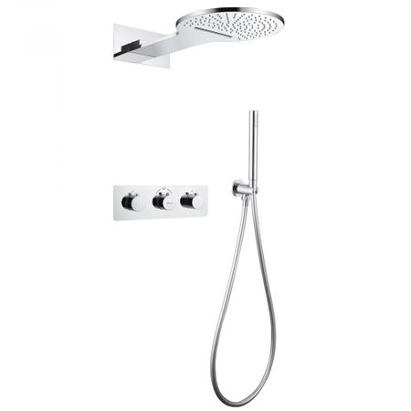 Душевая система Abber Wasser Kreis встраиваемая с верхним душем с лейкой хром (AF8151) душевая система abber wasser kreis встраиваемая с верхним душем с лейкой со смесителем   af8117