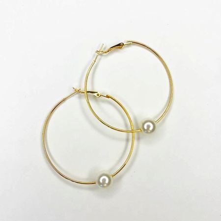 Серьги GILMEEVA Серьги-кольца с жемчугом кольца для сшивания pelsone jsyhk 2