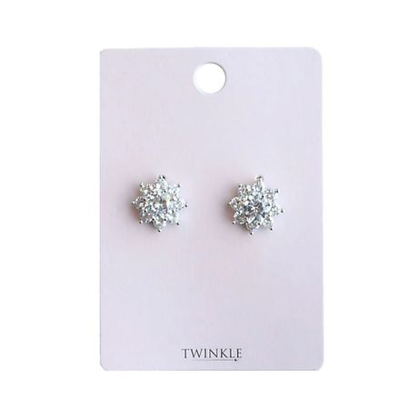 Серьги TWINKLE Серьги Silver Stone plain studio серьги dotted oval earrings – silver