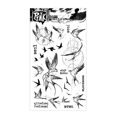 Тату P.INK Наклейки-тату переводные Птицы Black настенная наклейка handanweiran птицы на ке 35 59 см