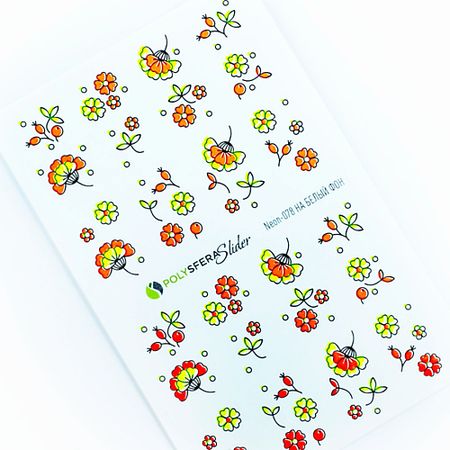 Слайдеры ПОЛИСФЕРА Слайдер дизайн для ногтей флуоресцентный Super Neon 078 флюорит пакистан флуоресцентный красный шарм