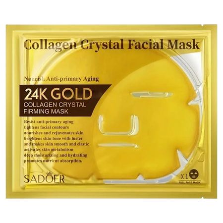 Маска для лица SADOER Маска для лица укрепляющая с кристаллами коллагена и золотом 24 карата gls глс коллагена гидролизат пор д приг р ра внутрь лимон 180 гр